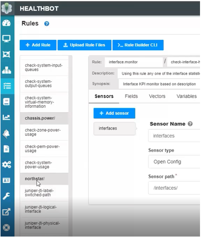 NorthStar Rules in the HealthBot UI