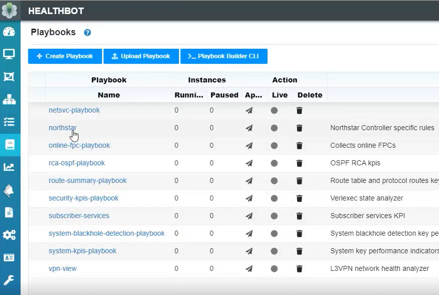 NorthStar Playbook in the HealthBot UI