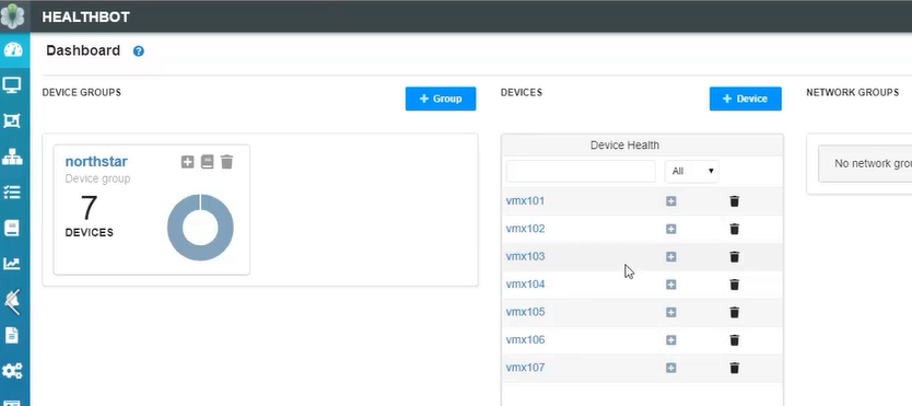 NorthStar Devices in the HealthBot Dashboard