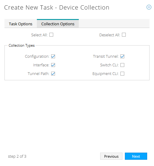 Select the Check Box to Collect Configuration