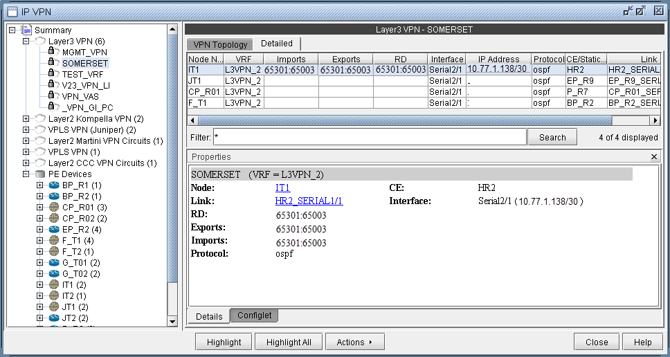 Accessing Detailed Information for a Particular VPN | Juniper Networks