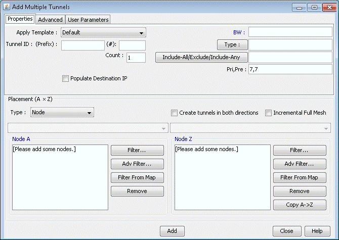 Adding Multiple LSP Tunnels between Groups