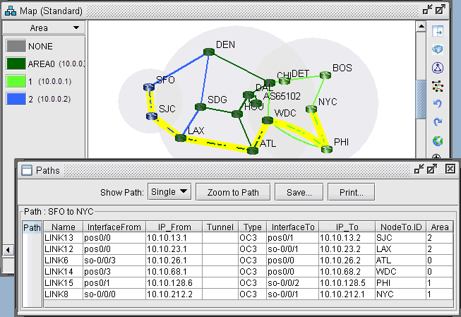 Path of an Inter-Area LSP Tunnel between B2 and R2