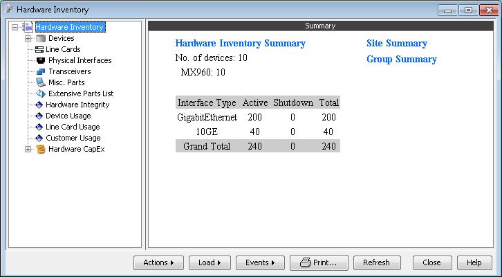 Hardware Inventory Summary