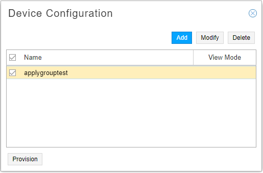 Device Configuration Window