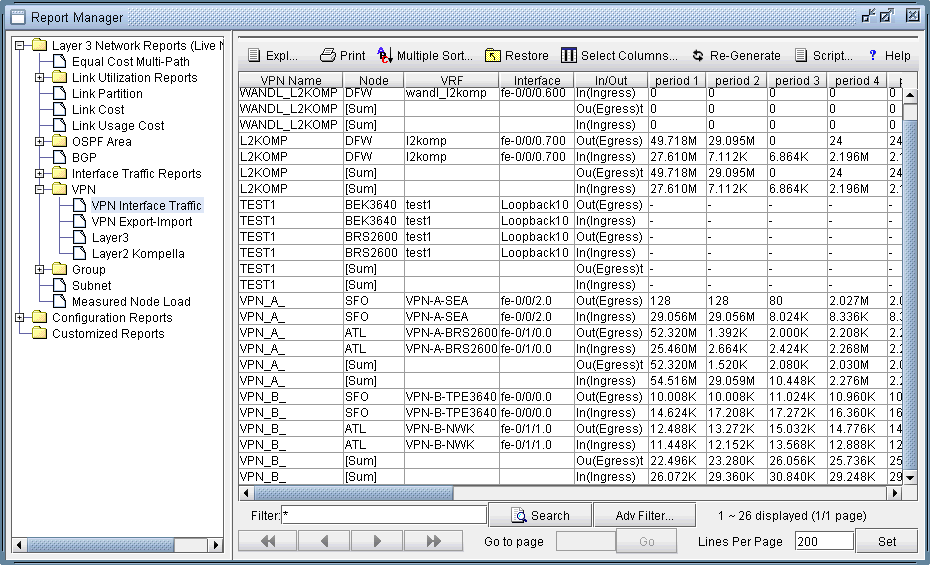 VPN Interface Traffic Report