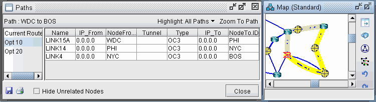 Tunnel Paths on Map