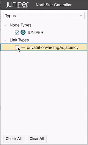 Types Drop-Down Menu Showing Forwarding Adjacencies