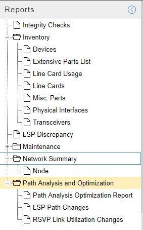 Reports Menu