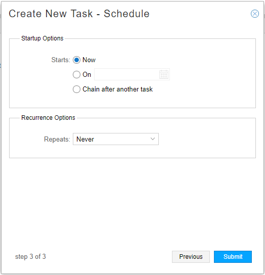 LDP Traffic Collection Task, Scheduling