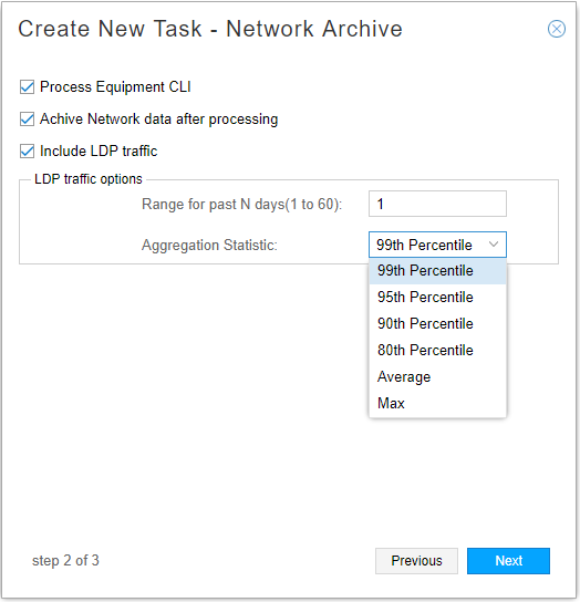 Create New Task–Network Archive