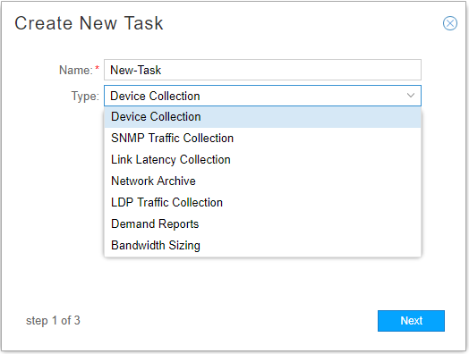 Create New Task Window