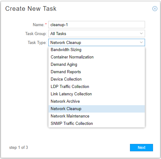 Create New Task Window