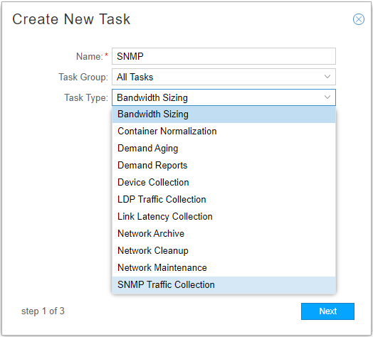 Create New Task Window