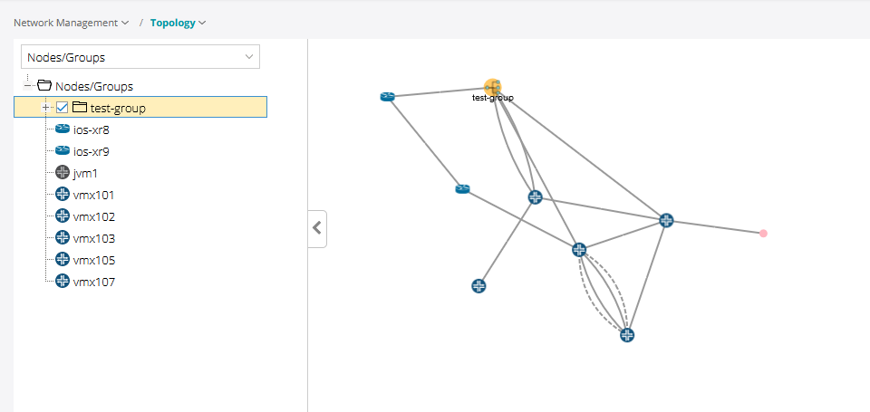 Topology Map with Collapsed Group List