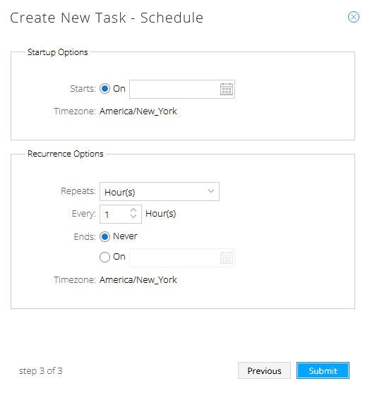 Bandwidth Sizing Task, Scheduling