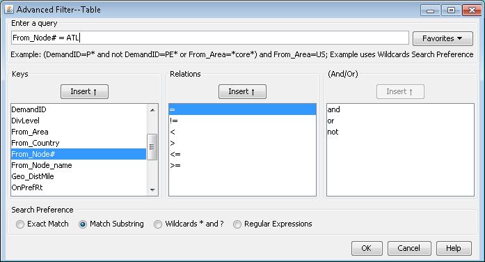 Define a Query in the Advanced Filter Window