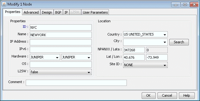 Assign an IP address to node NYC