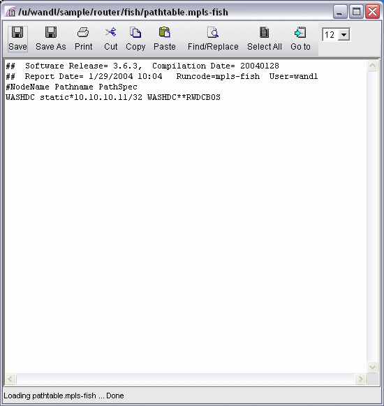 Static route information is stored in a pathtable file