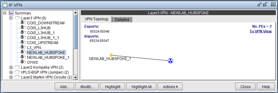 Import/Export Relation View (Spoke -> Hub)