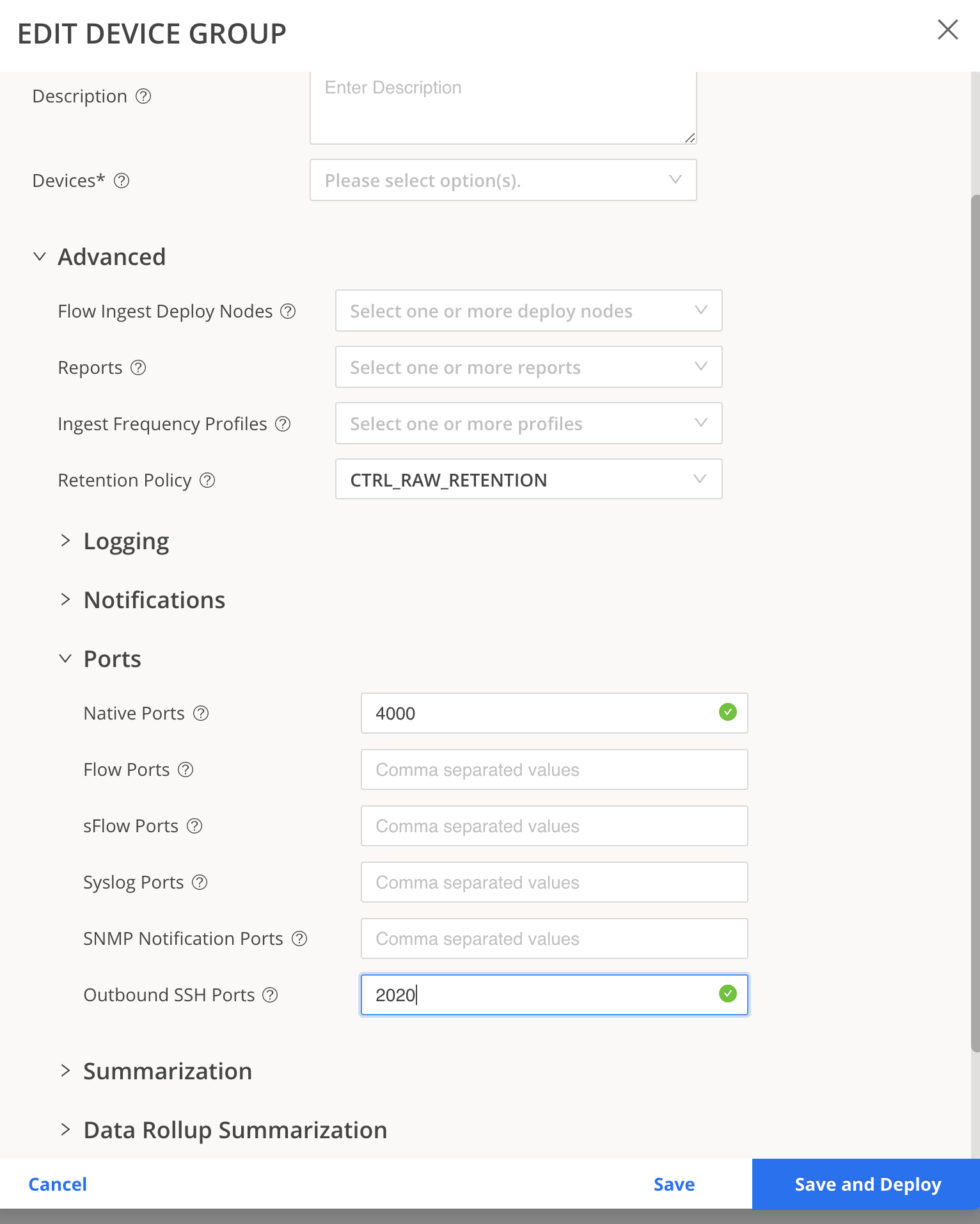 Edit Device Group Configuration