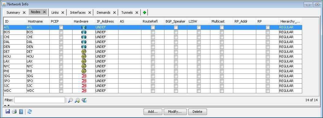 Main Window Network Information