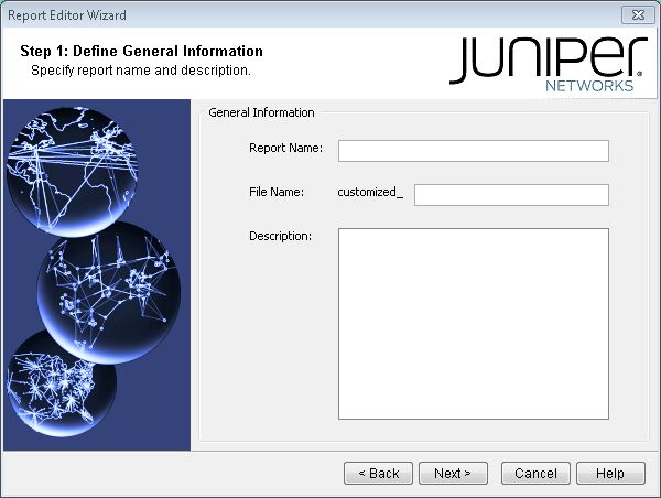 Define Report Name, File Name, and Description