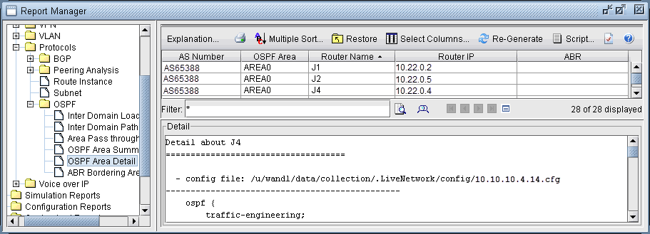 The OSPF Area Detail Report