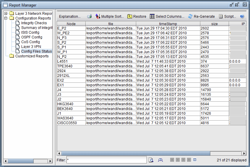 Config File Status