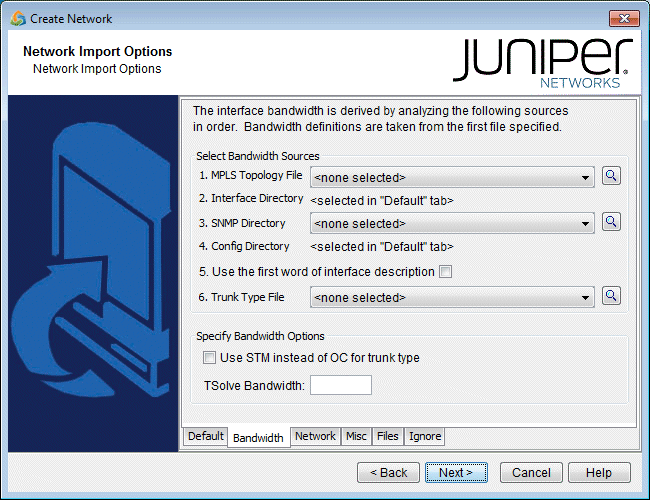 Bandwidth Tab