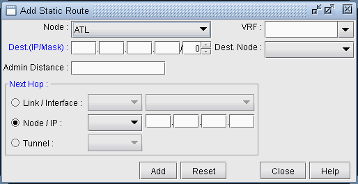 Adding a static route