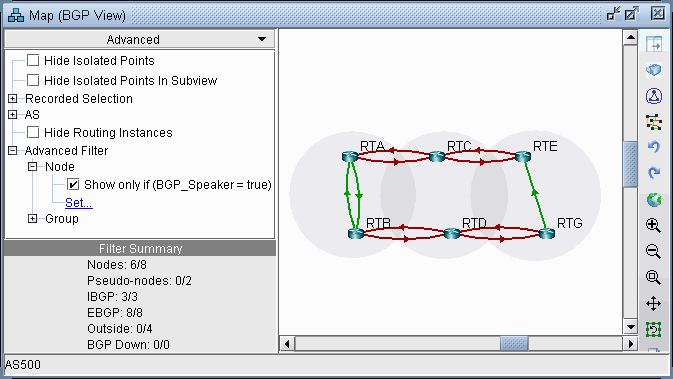 BGP Map filtered for BGP Speakers