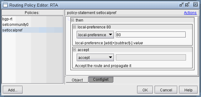 Modifying a BGP Policy