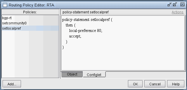 The Generated Configlet for a BGP Policy