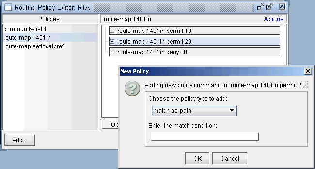 Adding a match command to a term of a route-map