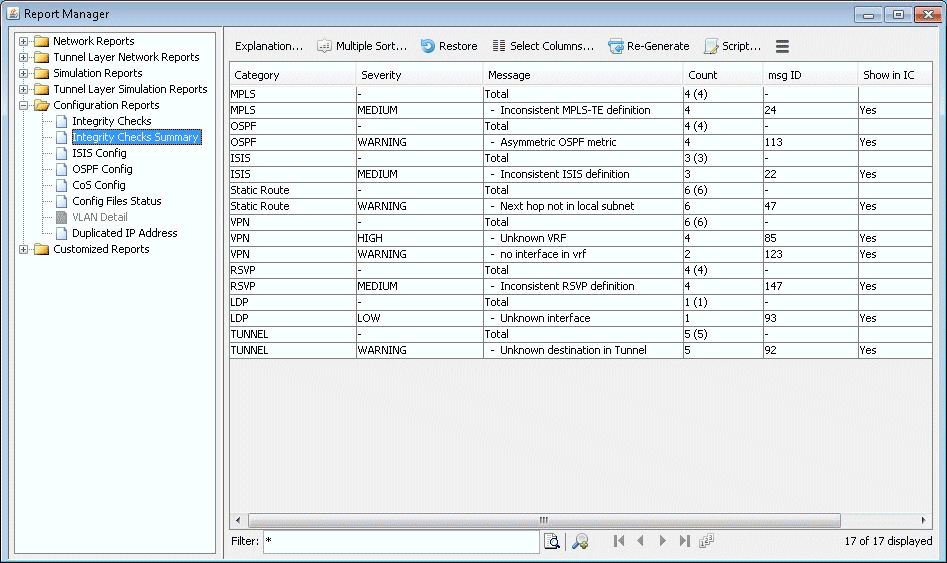 View the Integrity Checks Reports to Check for Potential VPN Configuration Issues