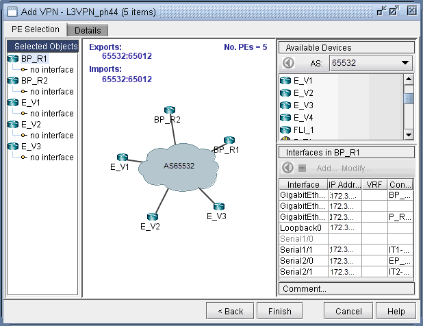 How to assign interfaces to PEs