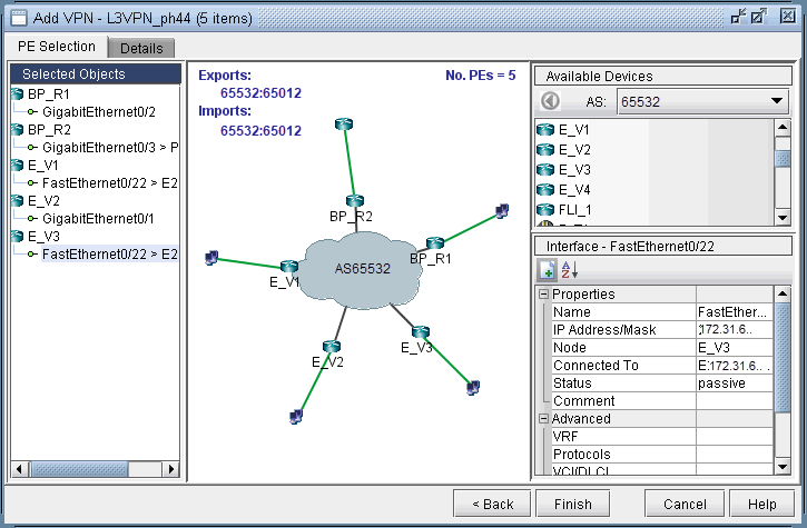 Assigning Interfaces to the PEs