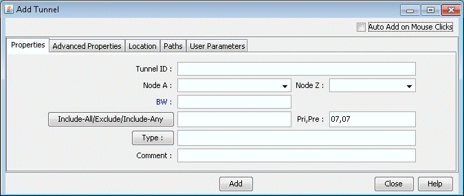 Add Tunnel Window