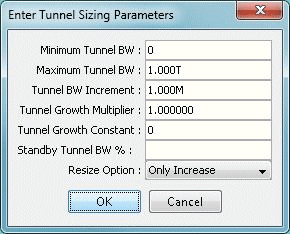 Options Window To Recalculate Selected Tunnels