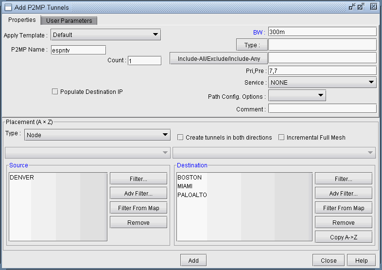 Adding a P2MP LSP tunnel