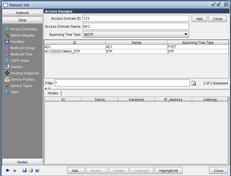 Adding an Access Domain