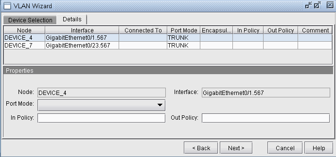 Assigning Port Modes and In/Out Policies to Interfaces