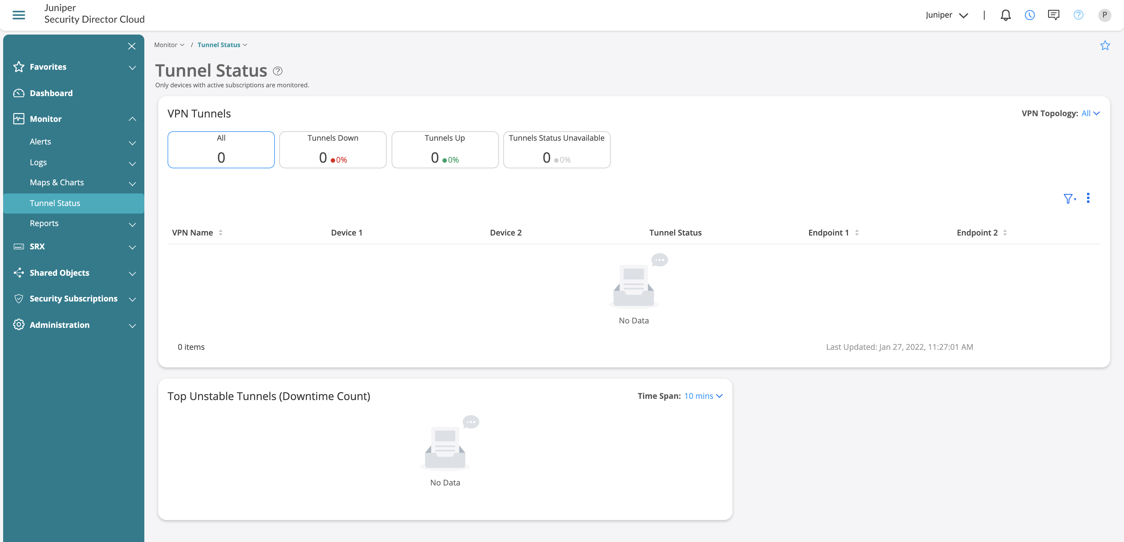 Tunnel Status Page