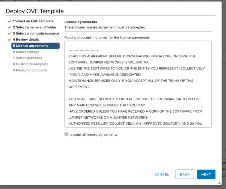 License Agreement Page