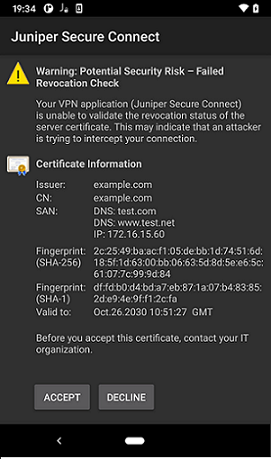 juniper setup client failed to download the application