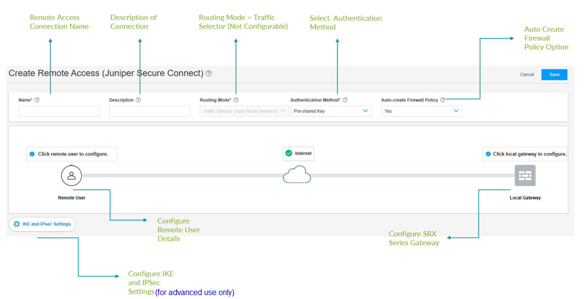 J-Web Wizard for Configuring Juniper Secure Connect