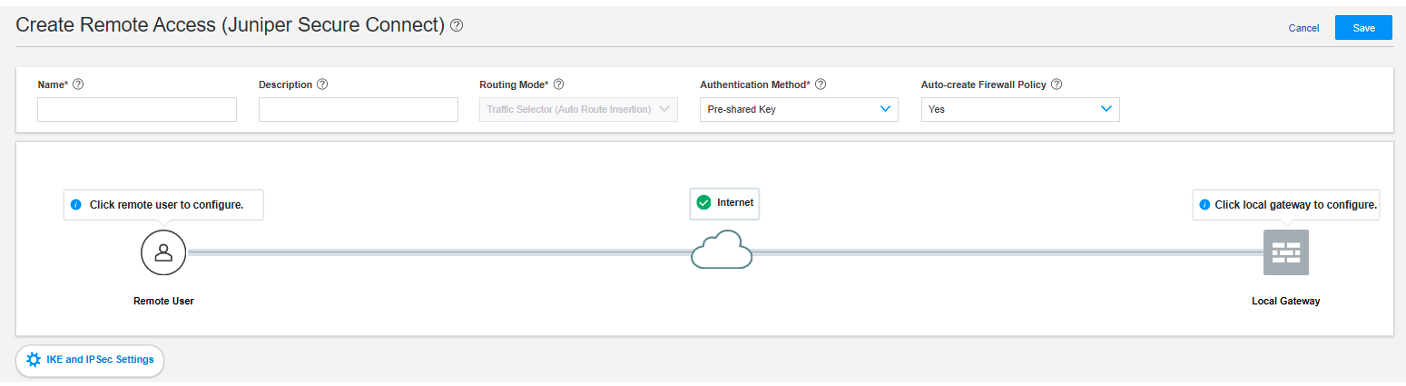 Create Remote Access Page For Pre-shared Key Authentication Method