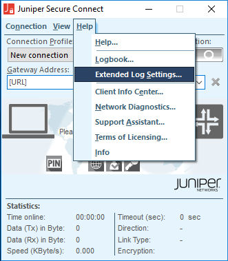 Extended Log Settings Menu Option