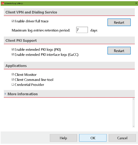 Extended Log Settings